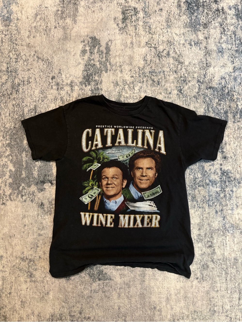 Catalina Black Graphic 'Wine Mixer' Short Sleeve Tee